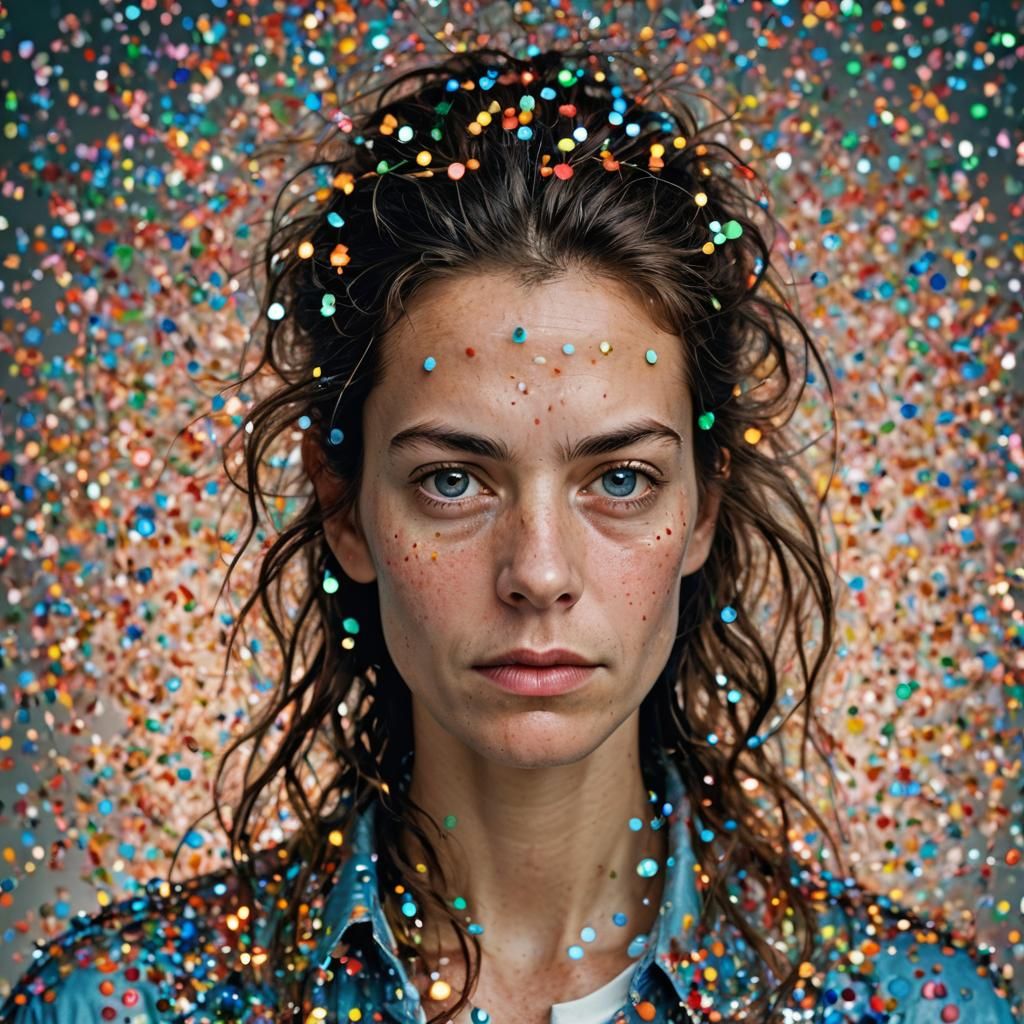 Expressive Portrait of Doubt Surrounded by Negativity