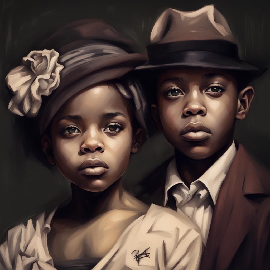 Colorful Graffiti Art of a Young Black Couple