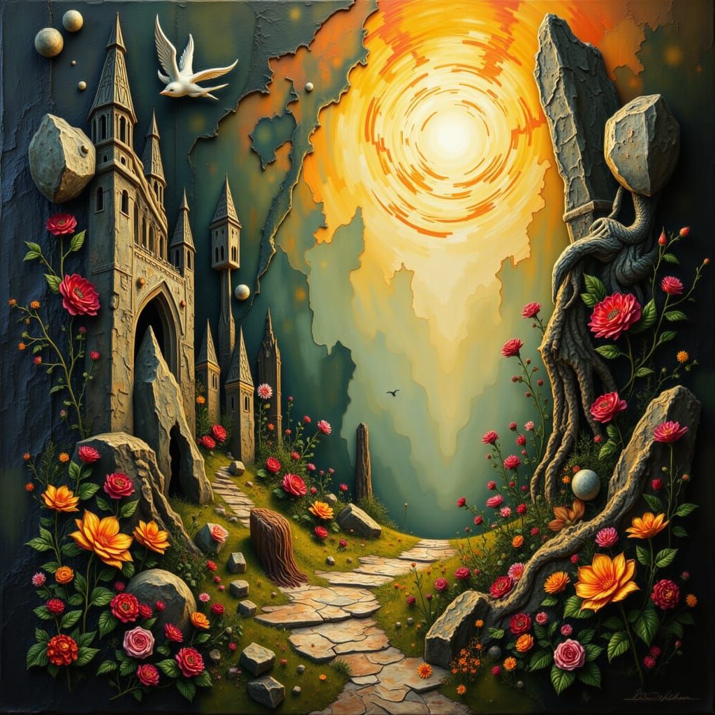 Majestic Summer Kingdom with Volumetric Lighting