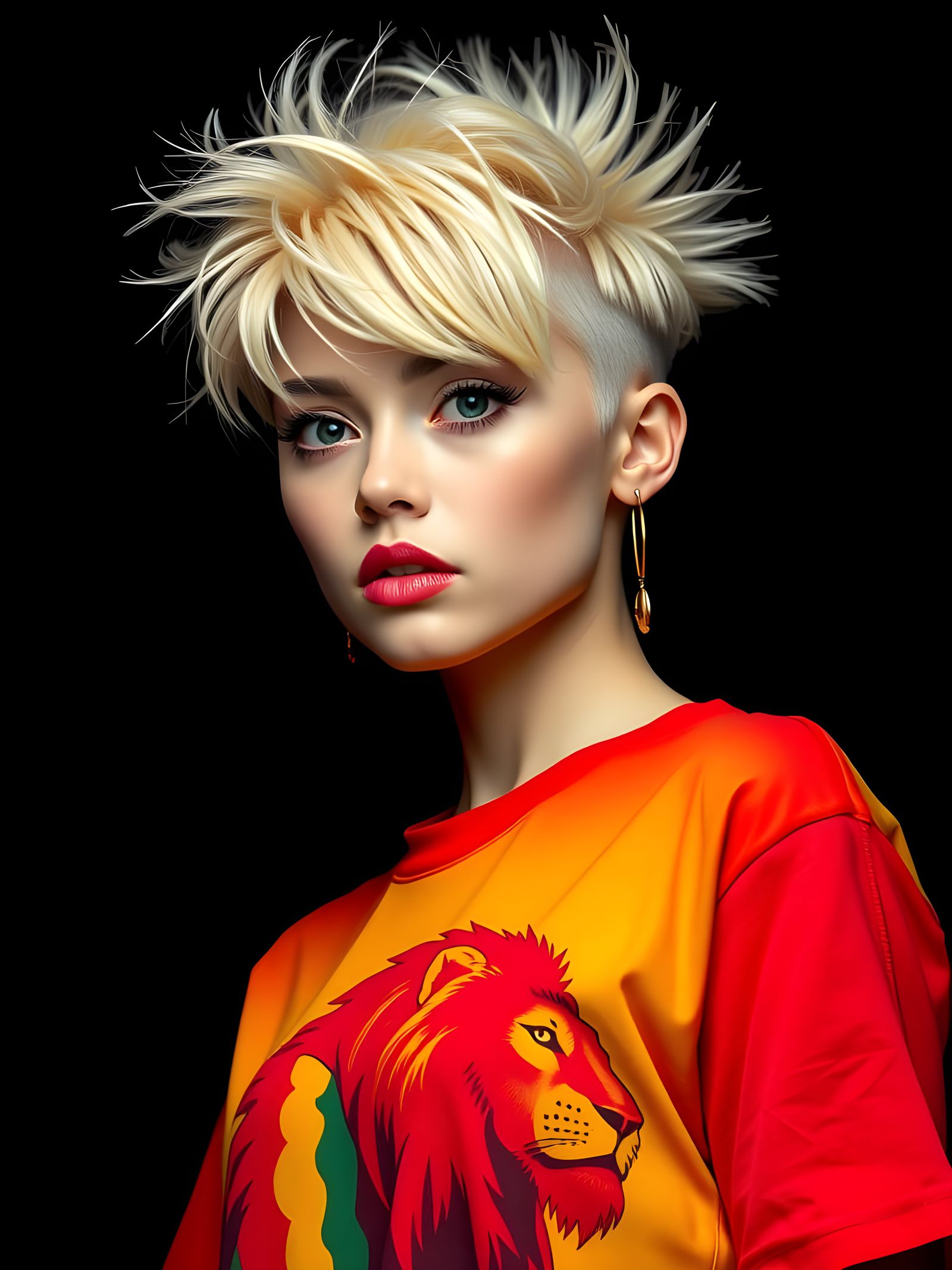 Blonde Punk Rock Icon in Vibrant Colors