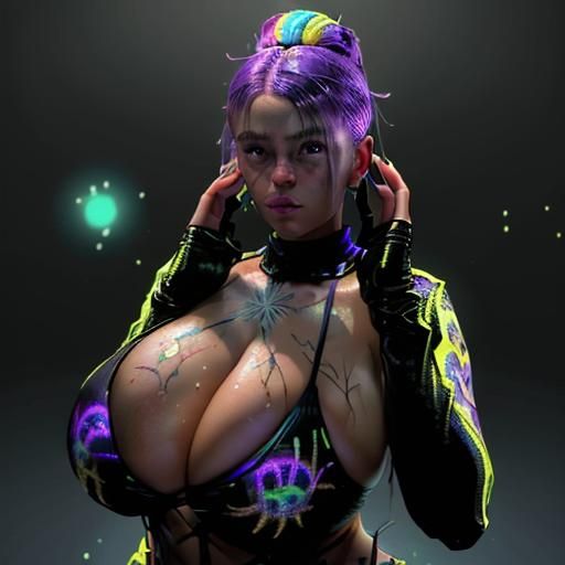 Leather Armor Pin-Up Portrait in Dark Fantasy Style