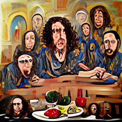 Weird Al Yankovic's Last Supper in Renaissance Style