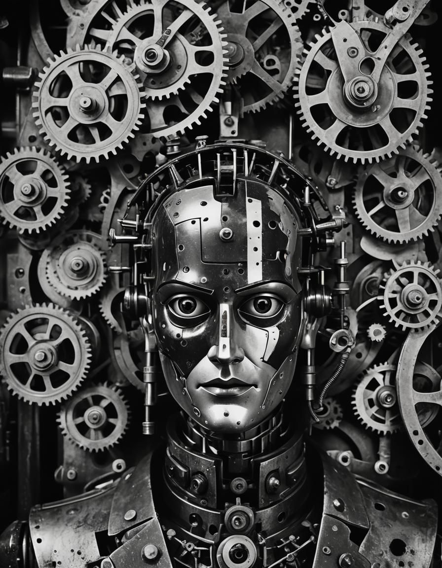 German Expressionist Automaton in Film Noir Style