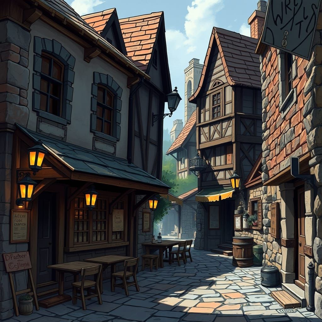 Fantasy Tavern and Alleyway for RPG Adventures