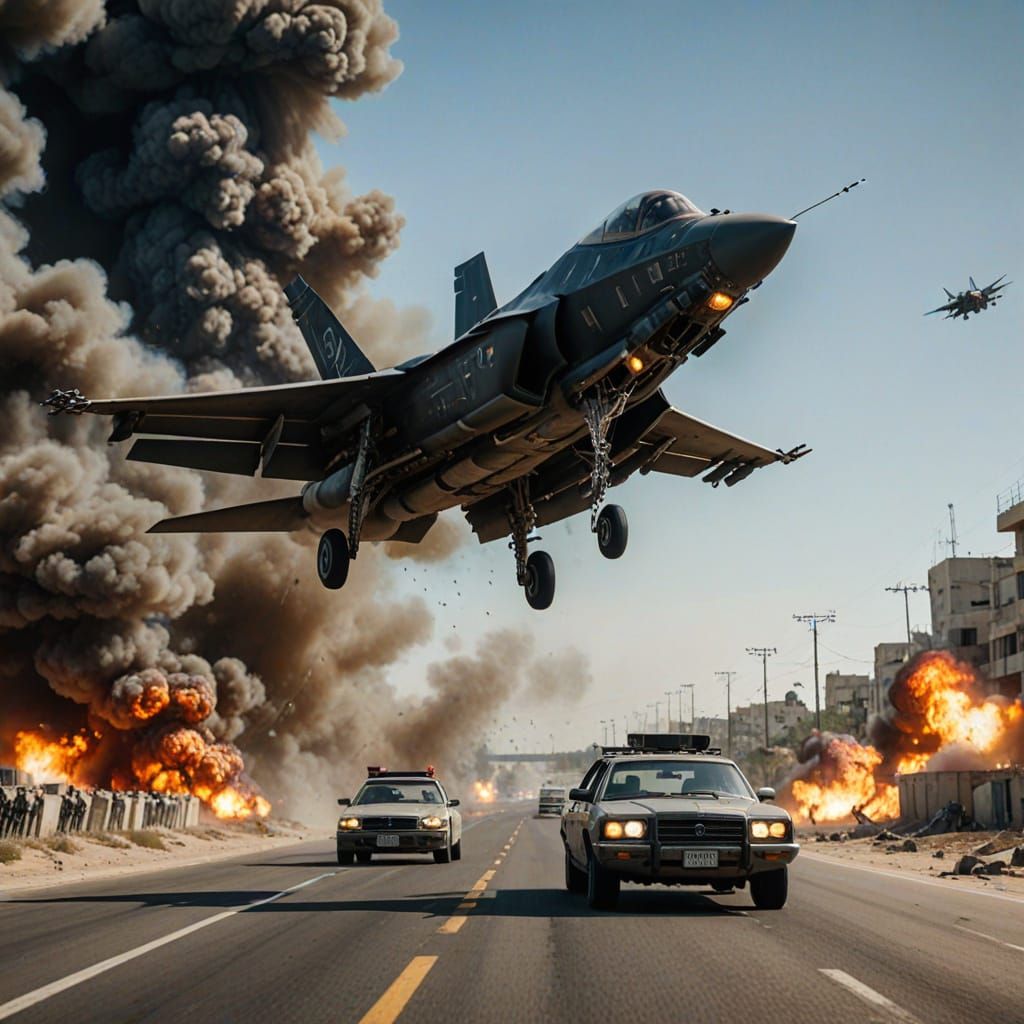 President's Motorcade Under Fire in Gaza, Escorted by F35 Je...