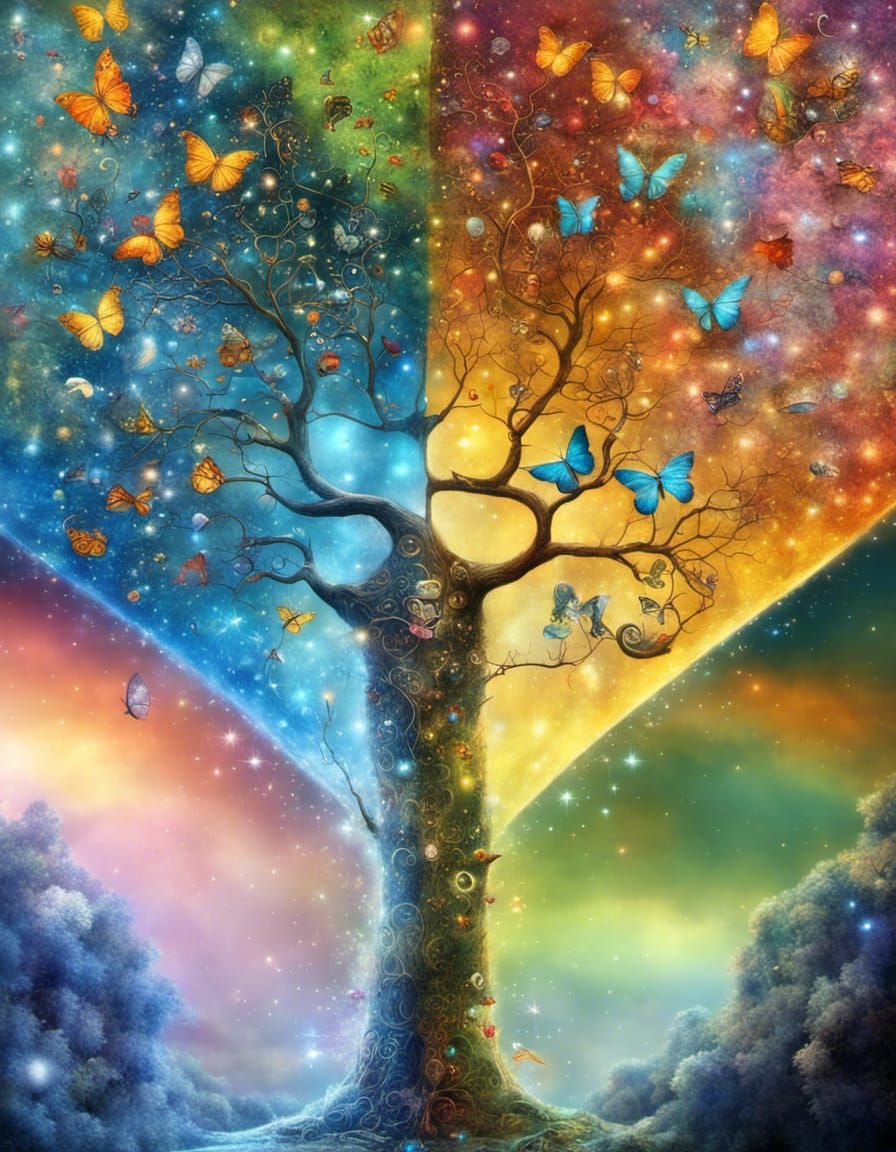 Surreal Spiral Tree of Life Portal