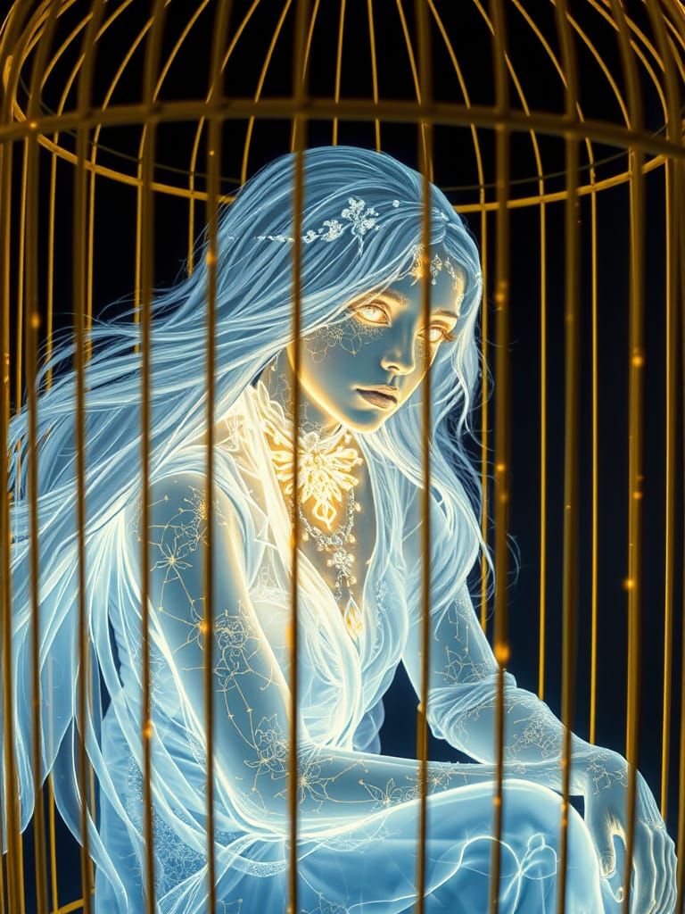 Imprisoned in a golden cagebirds