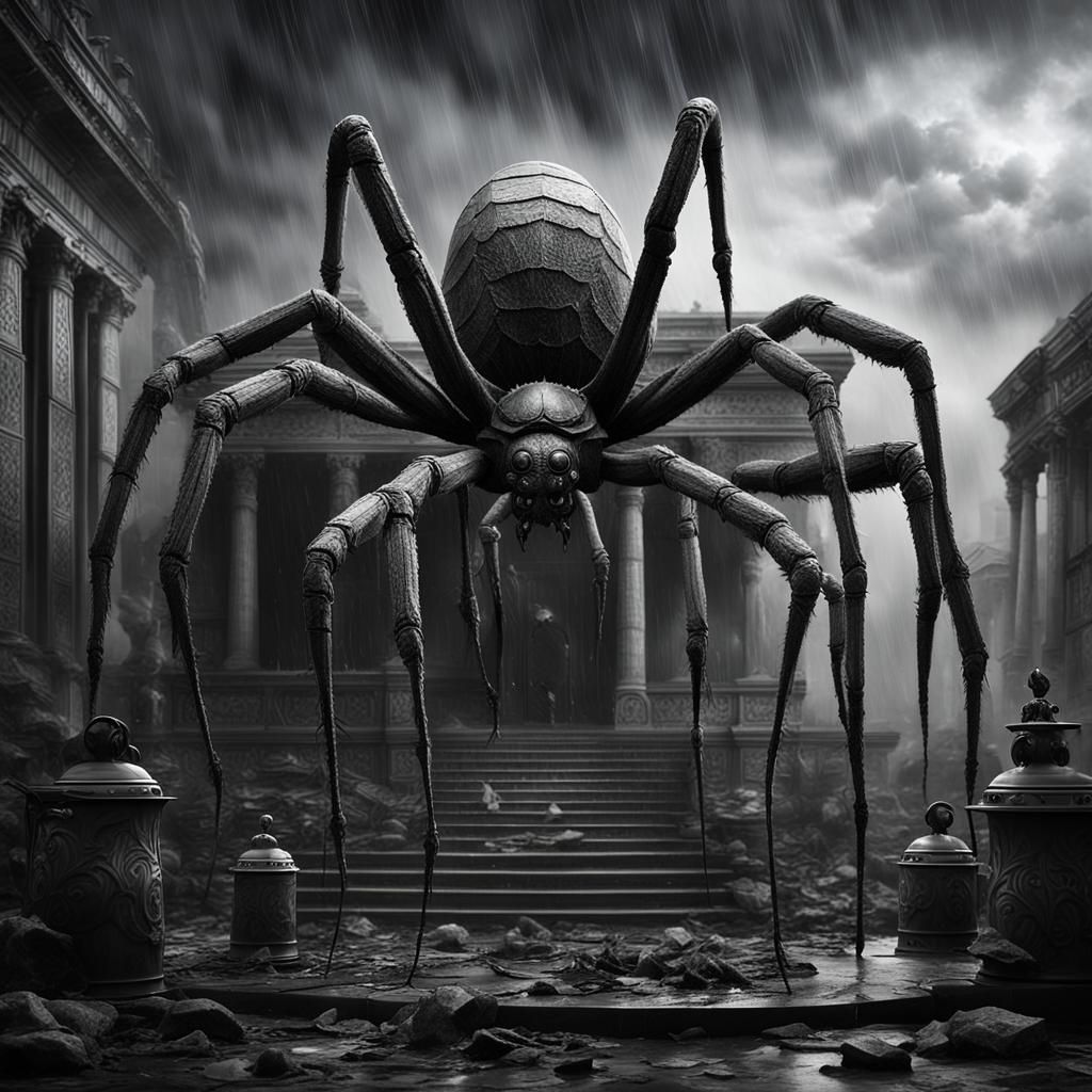 Goth Model in Spider-Infested Coffee Shop