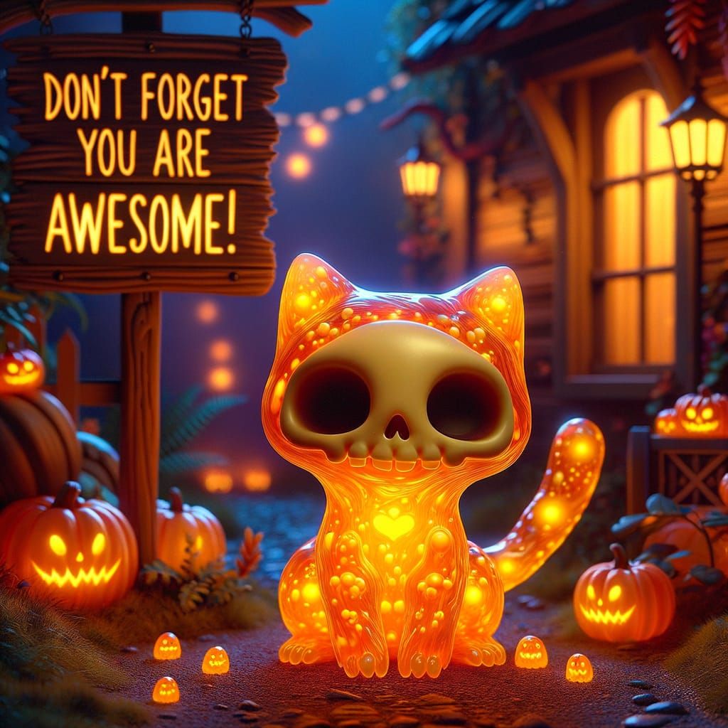 Undead Slime Cat in Fairycore Night