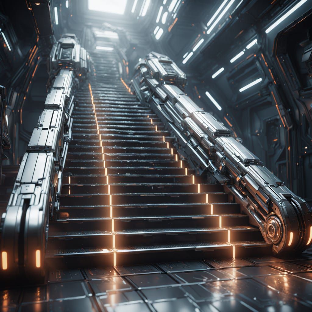 Futuristic Sci-Fi Stairway to Heaven in 8K