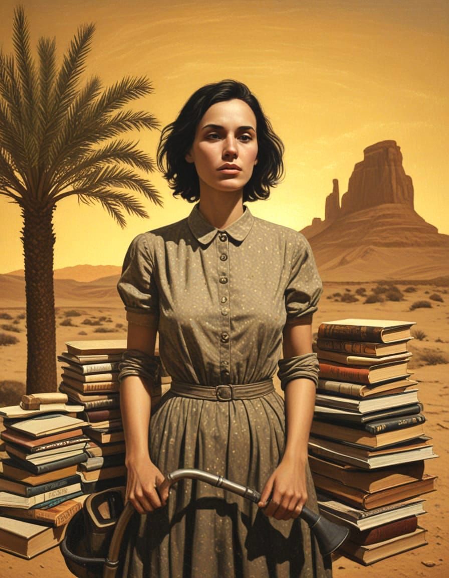 Desert Vacuum: A Goya-esque Antique Photo