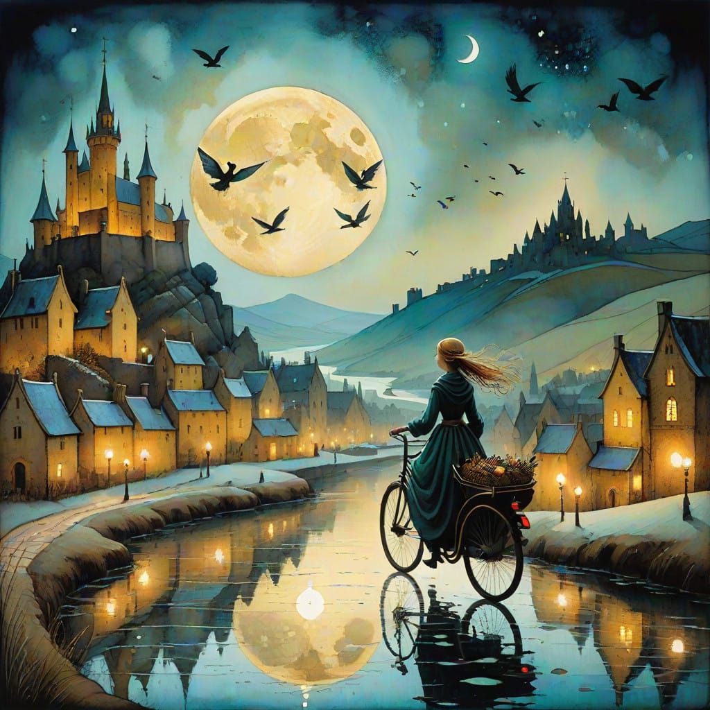 Midnight Christmas Wonderland in Whimsical, Avant-Garde Styl...