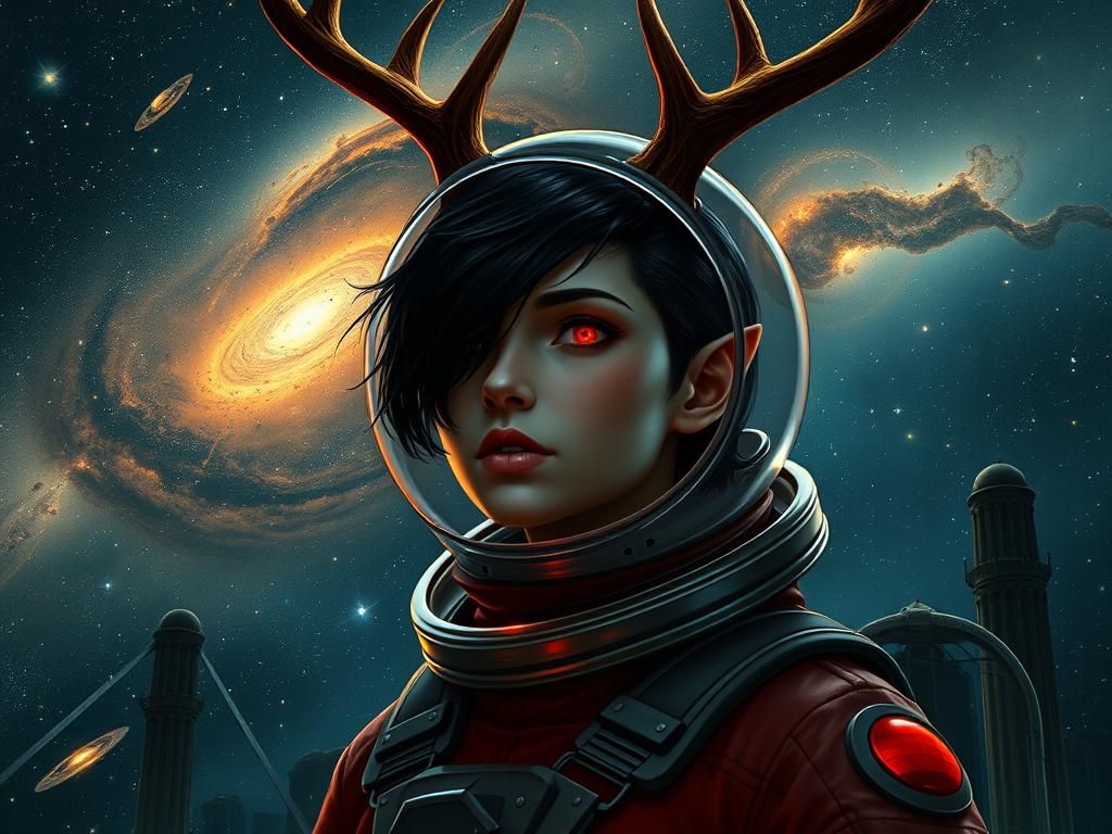 Antlered Woman in Space: Graphic Novel Style