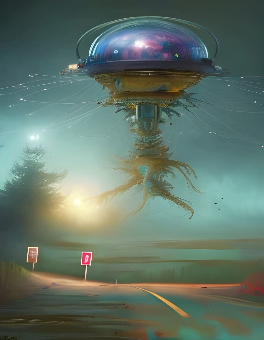 Vintage Ford Truck on Old Road as Oil Painting