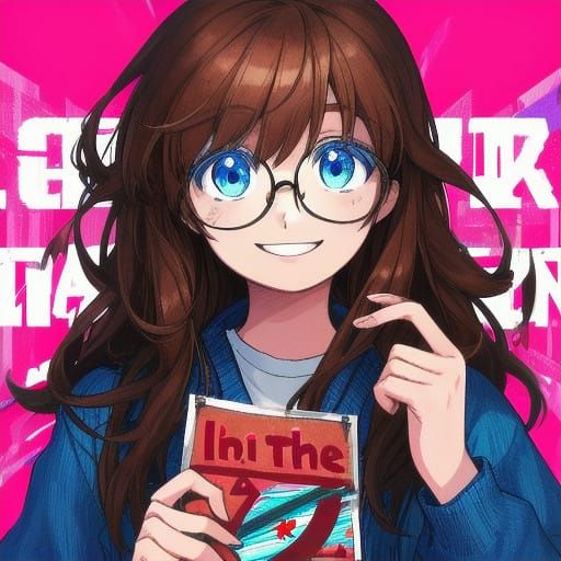 Happy Girl with Glitchy Art