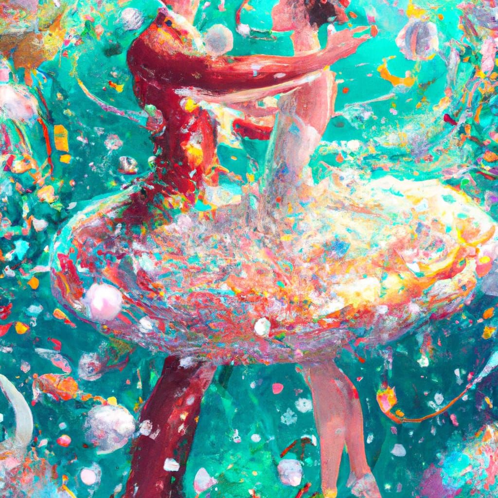 Whimsical Waltz Dancers in Sparkling Candyland Style