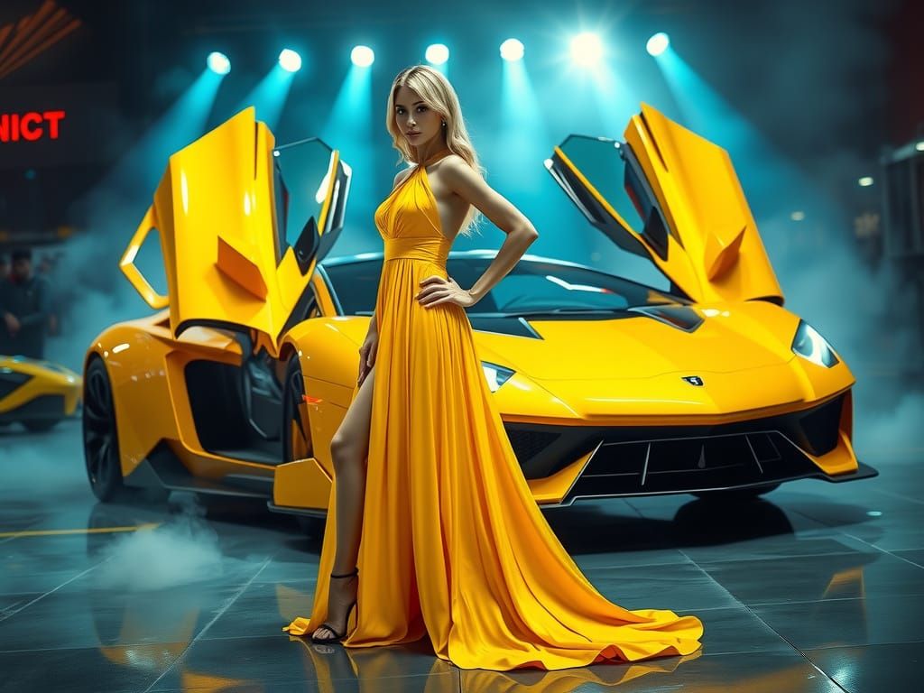 Hyper-Realistic Neon Goddess Reigns Supreme at Futuristic Ca...