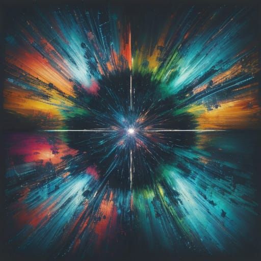Cosmic Portrait in Vibrant Abstract Harmony