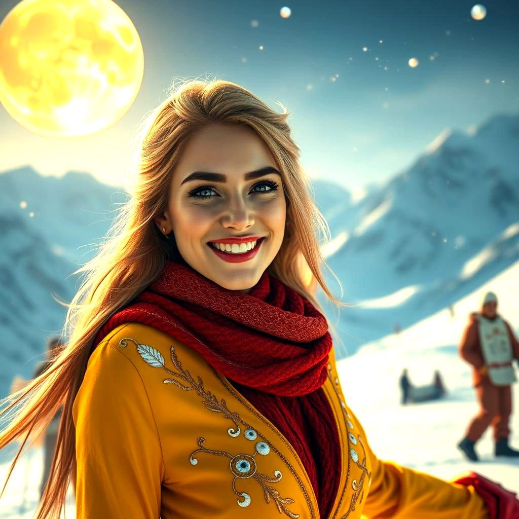 Woman with a Beautiful Smile in the Himalayas