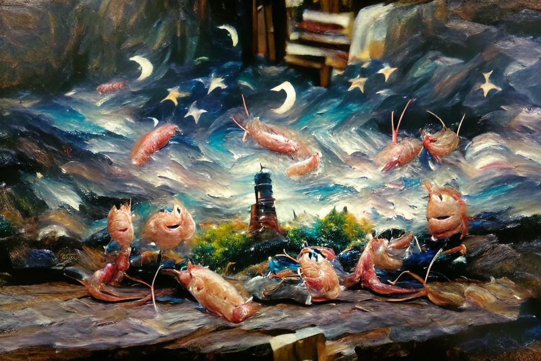 Worms' Transatlantic Dream: A Choppy Oil Painting