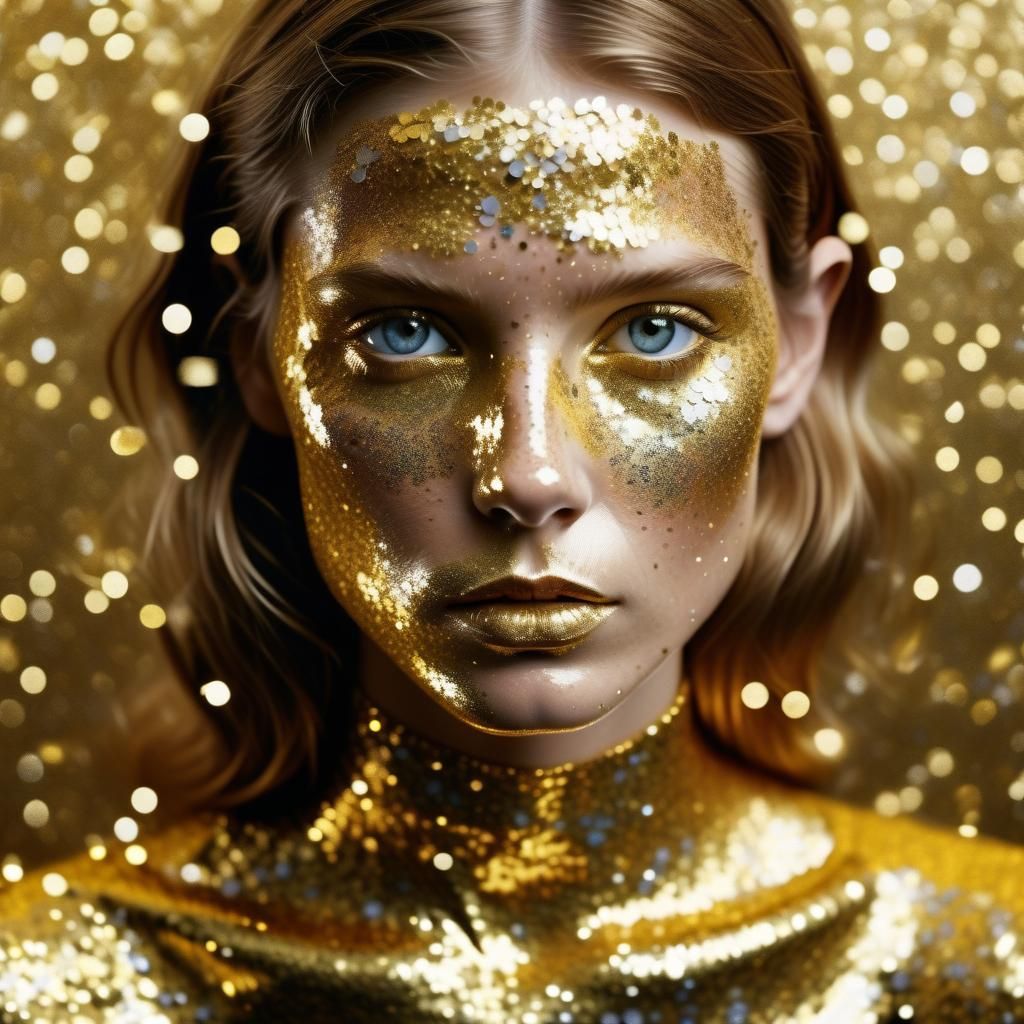 Glittering Woman in Dreamy Bokeh