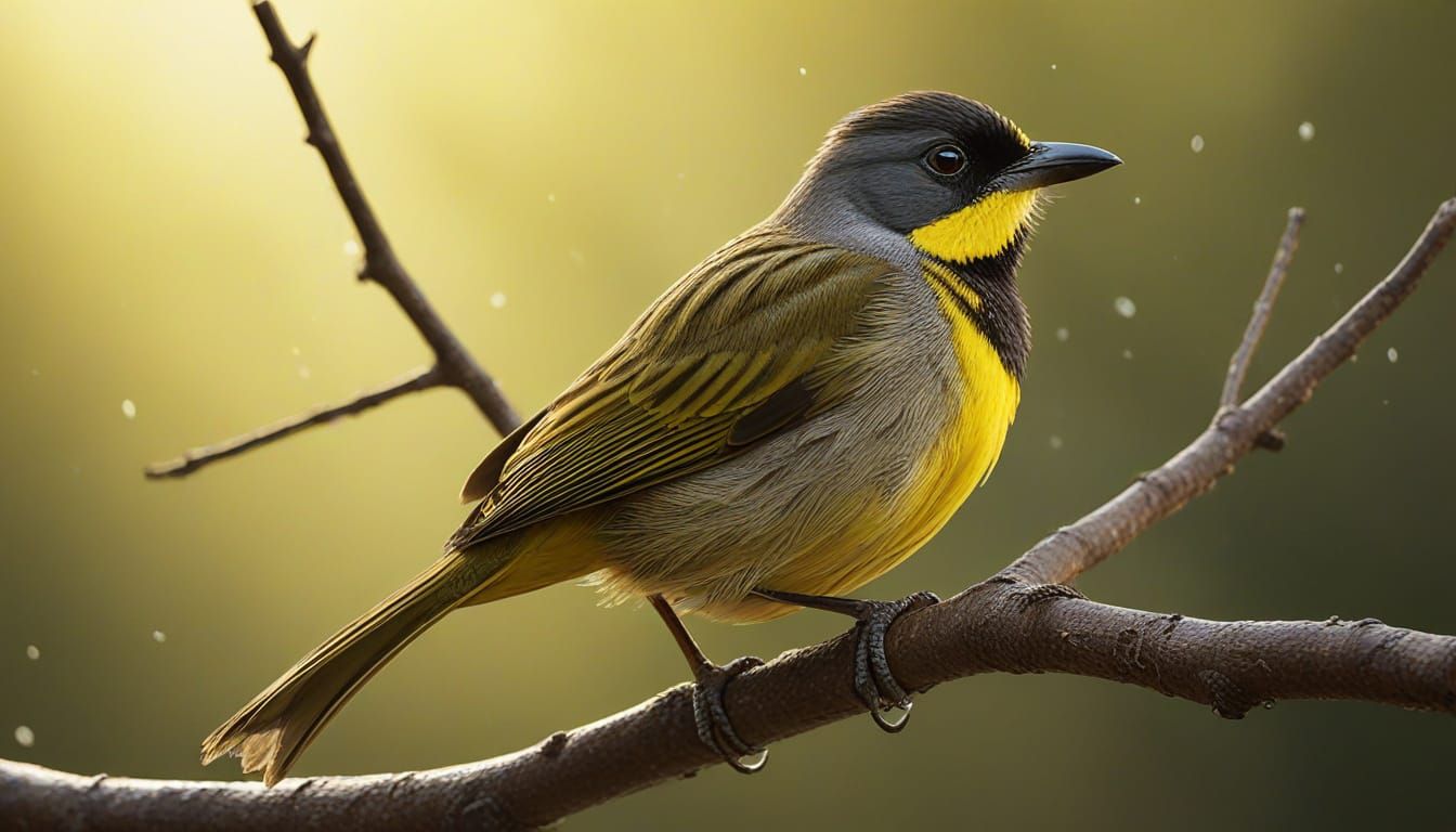 Vivid Splash Art of a Yellow-Throated Bulbul