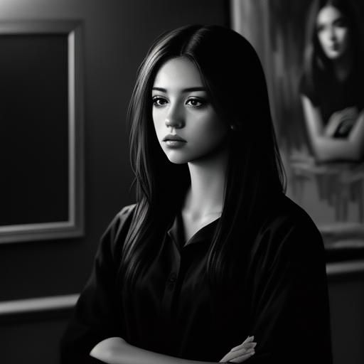 Sorority President's Impassioned Gaze: Impasto Oil Portrait