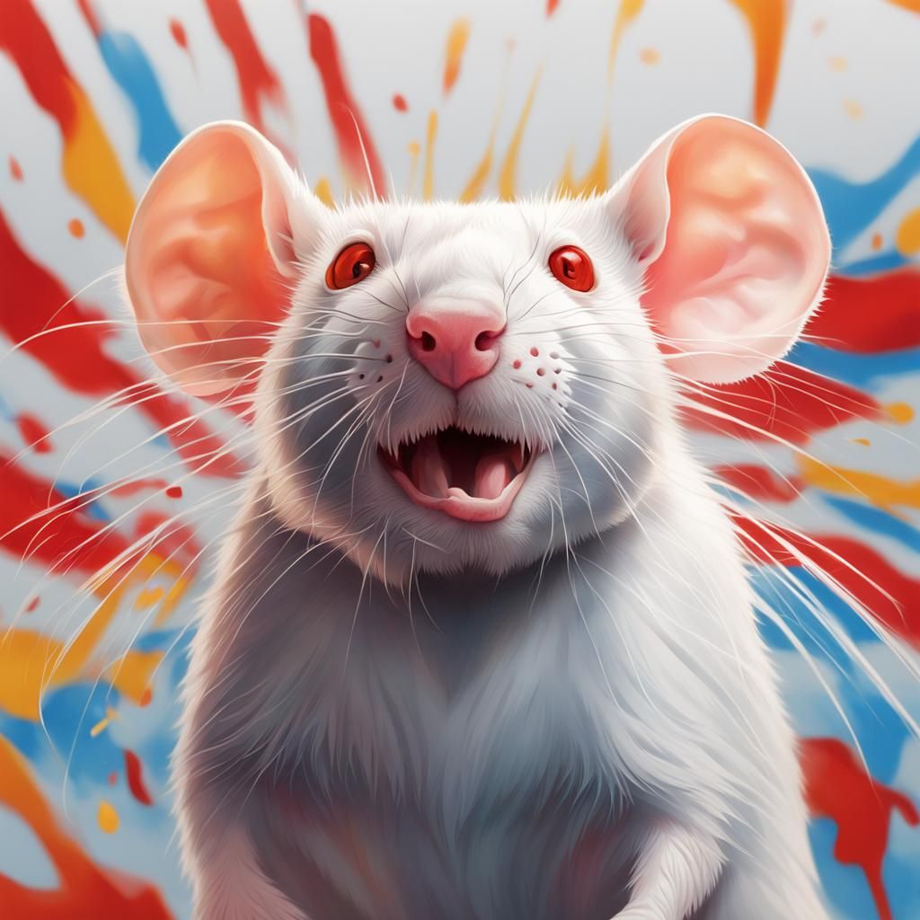 Hyperrealistic Red-Haired Albino Rat Concept Art