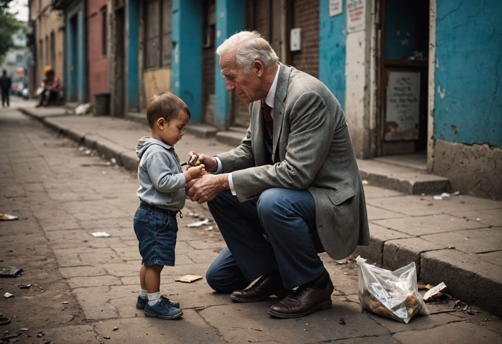 Realistic Photo Captures Moment of Kindness