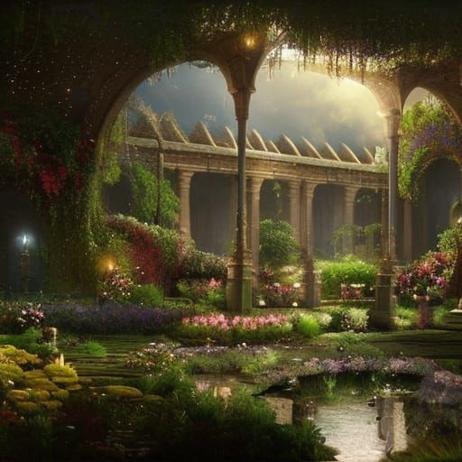 Beautiful Garden of Light: Digital Matte Painting