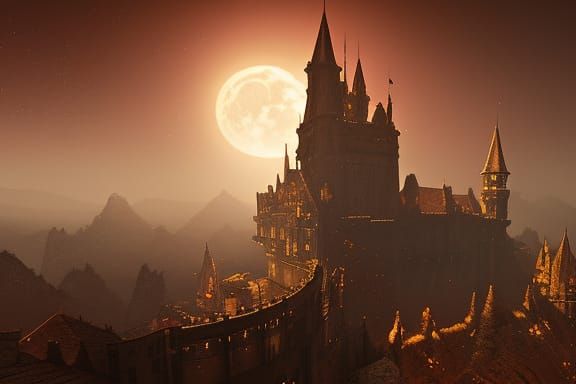 Dragon Over Castle: Fantasy Art in Unreal Engine