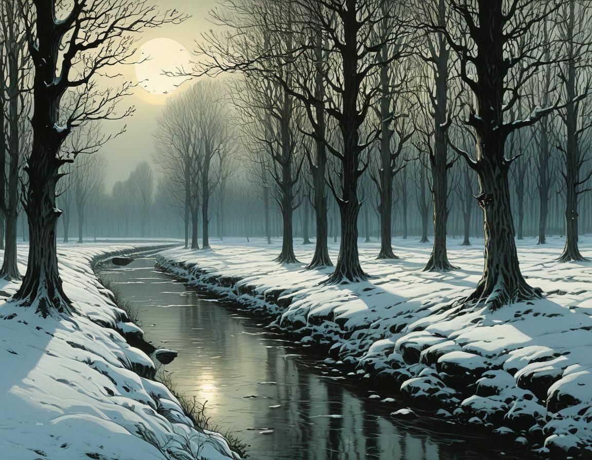 Winter Meadows Transformed into Serene Landscapes