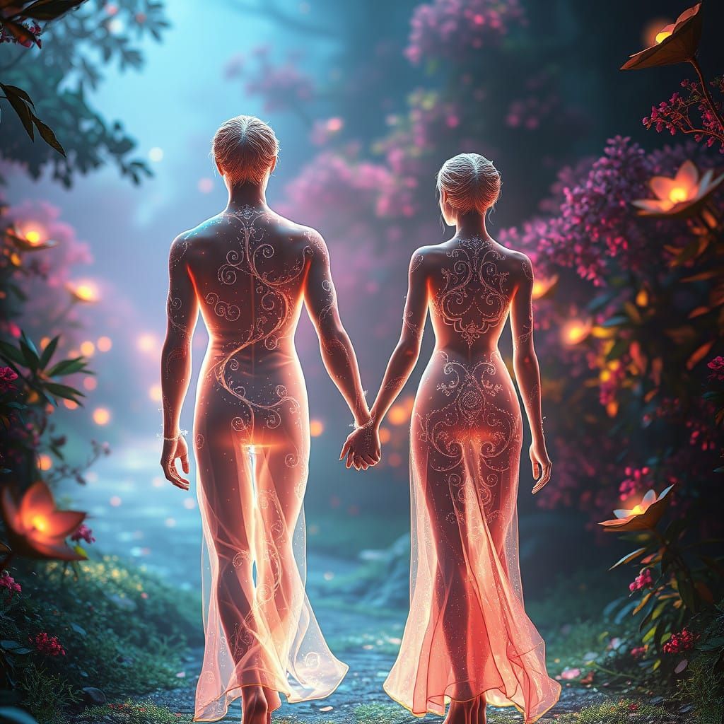 Ethereal Couple in Dreamlike Realm