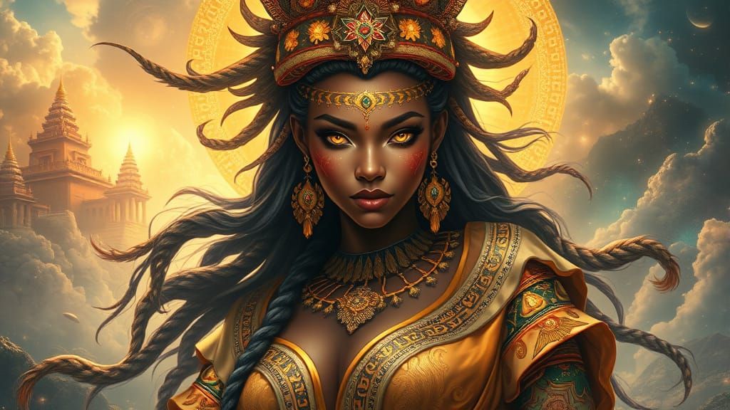 Surreal Goddess Embodies Cultural Heritage and Unbridled Pow...