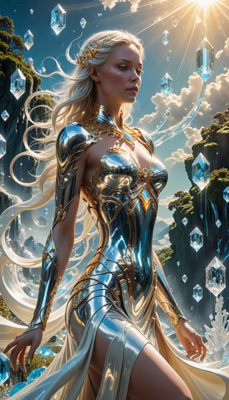 Android Goddess in Celestial 4D Tesseract