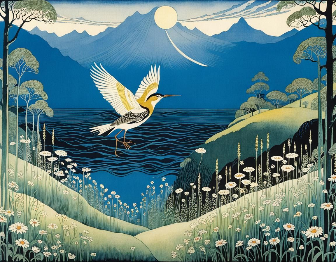 Whimsical Skylark Song in Intricate Artistic Style