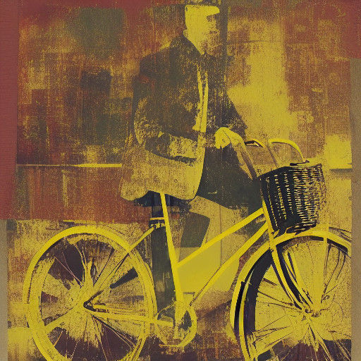 Vintage Cyclist in Retro Collage Style