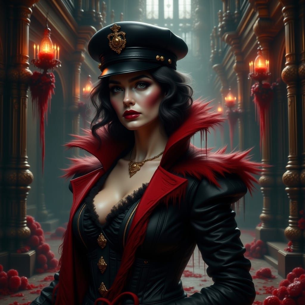 Gothic Policewoman in Dark Victorian Style