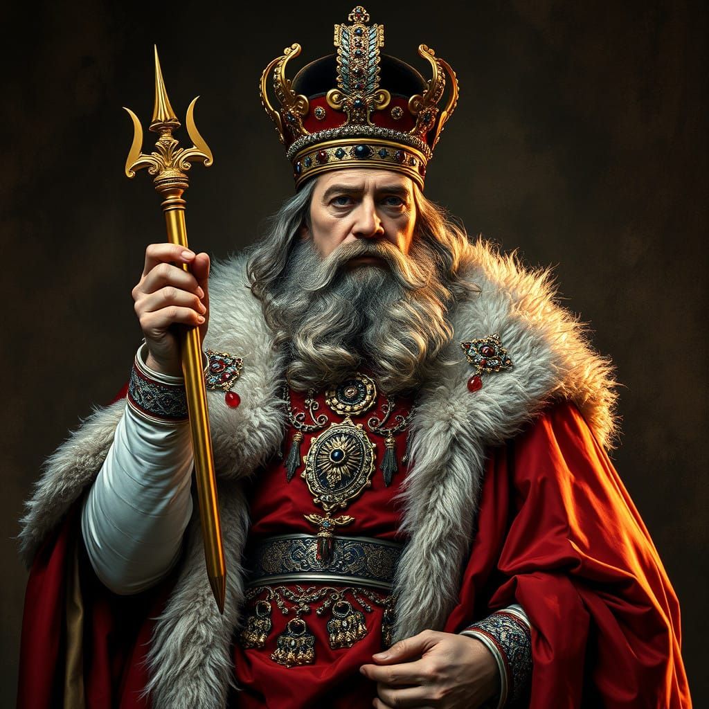 A Regal Lion King with a Majestic Mane in the Wind