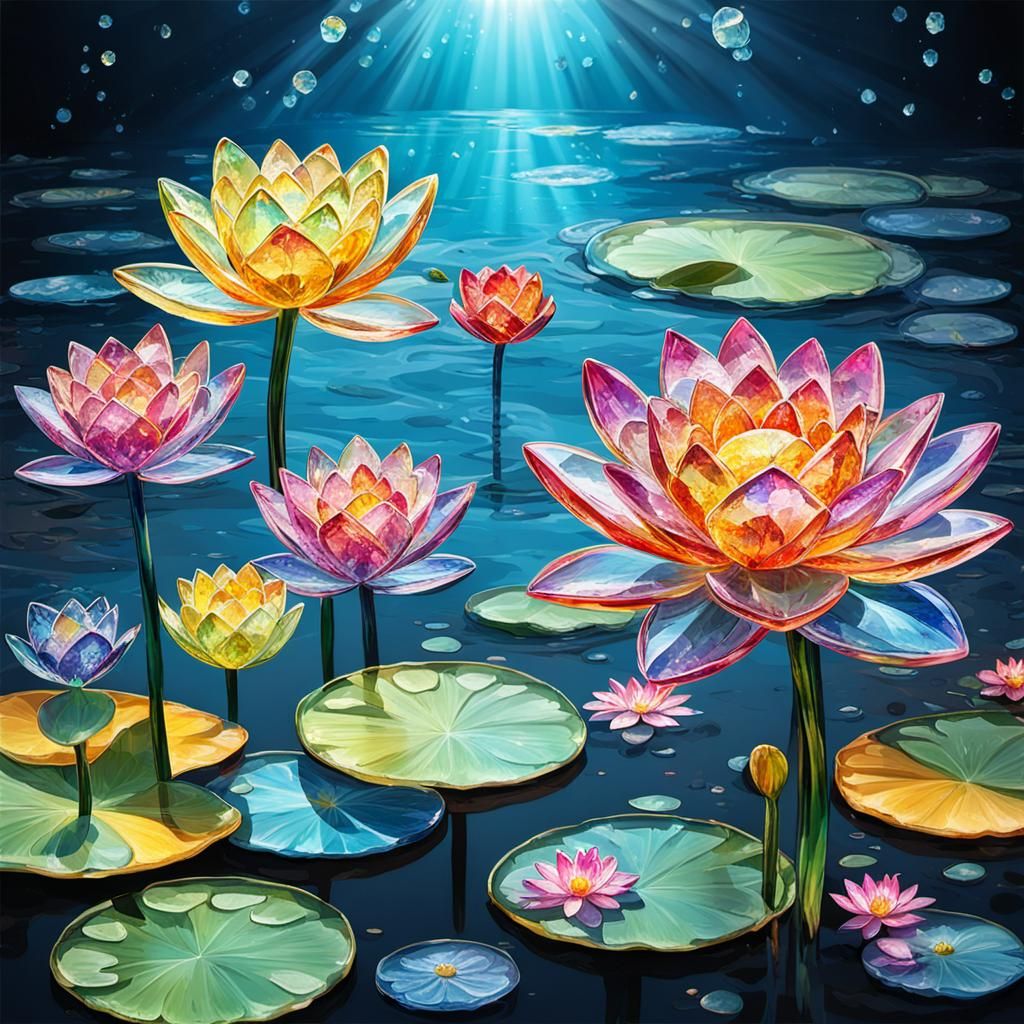 Extravagant Crystal Water Lily