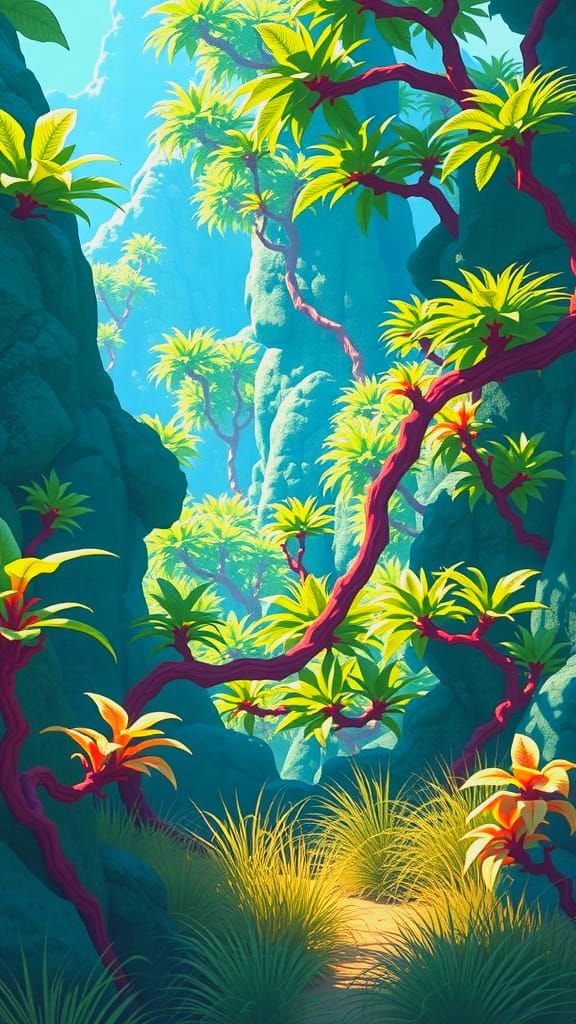 Vibrant Pixel Art of Ancient Realms in Golden Light