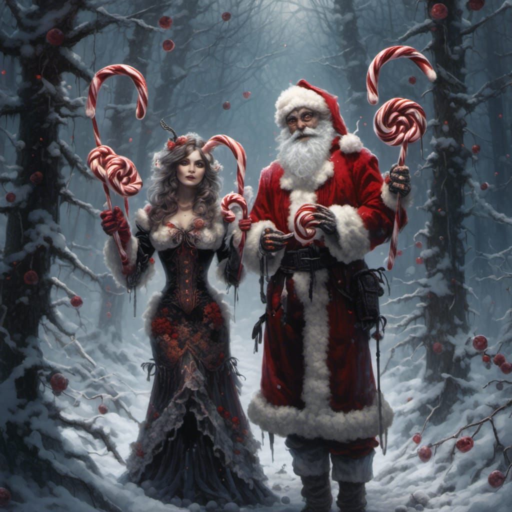 Malevolent Mr. and Mrs. Claus in Dark Forest