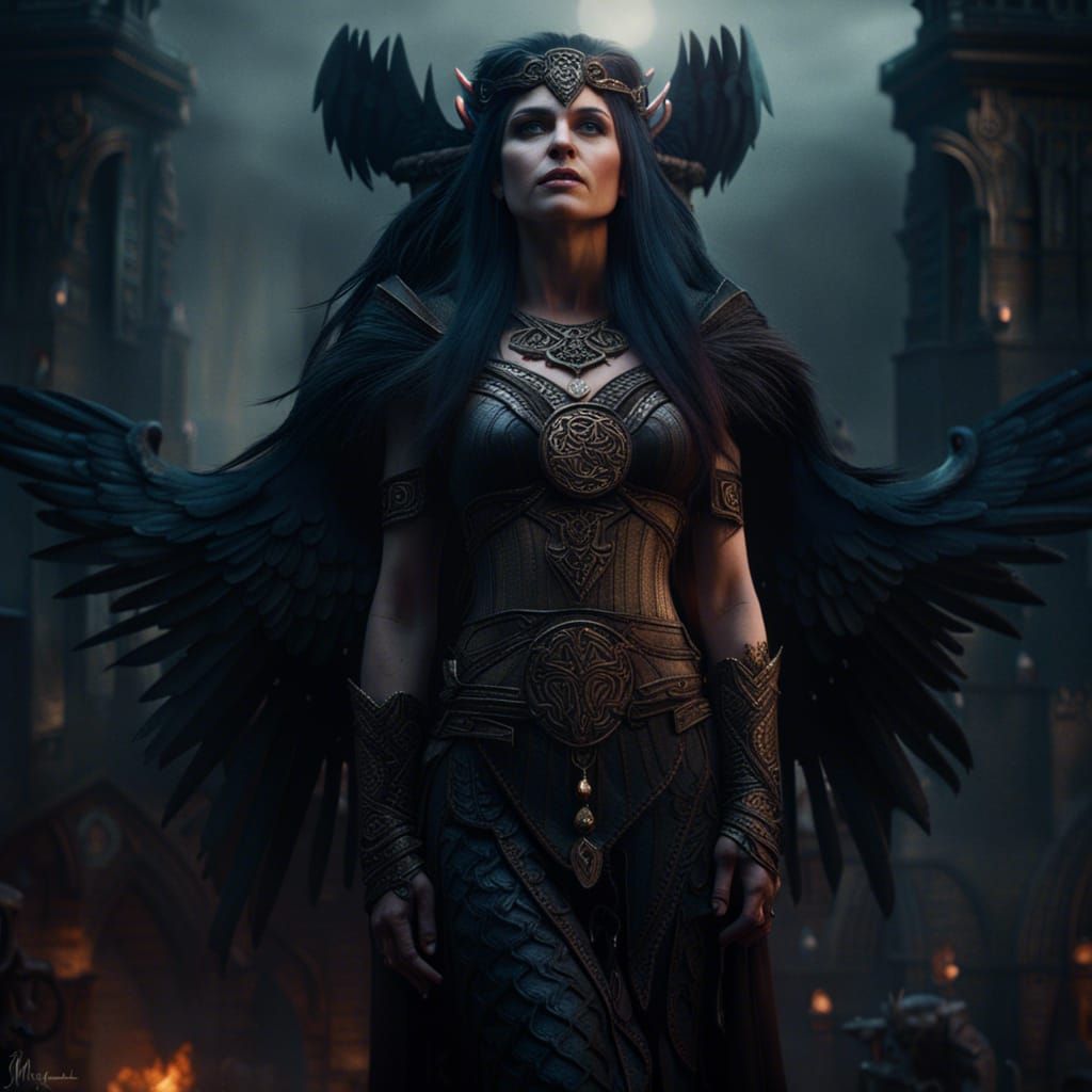 Epic Celtic Goddess Morrigan Digital Painting