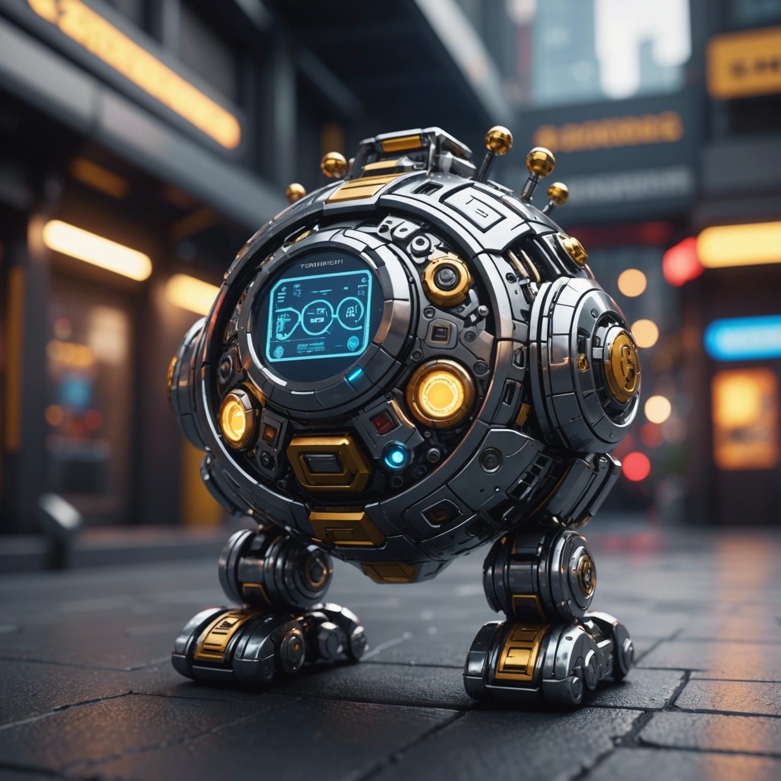 Futuristic Sci-Fi Mech Tamagotchi in 3D