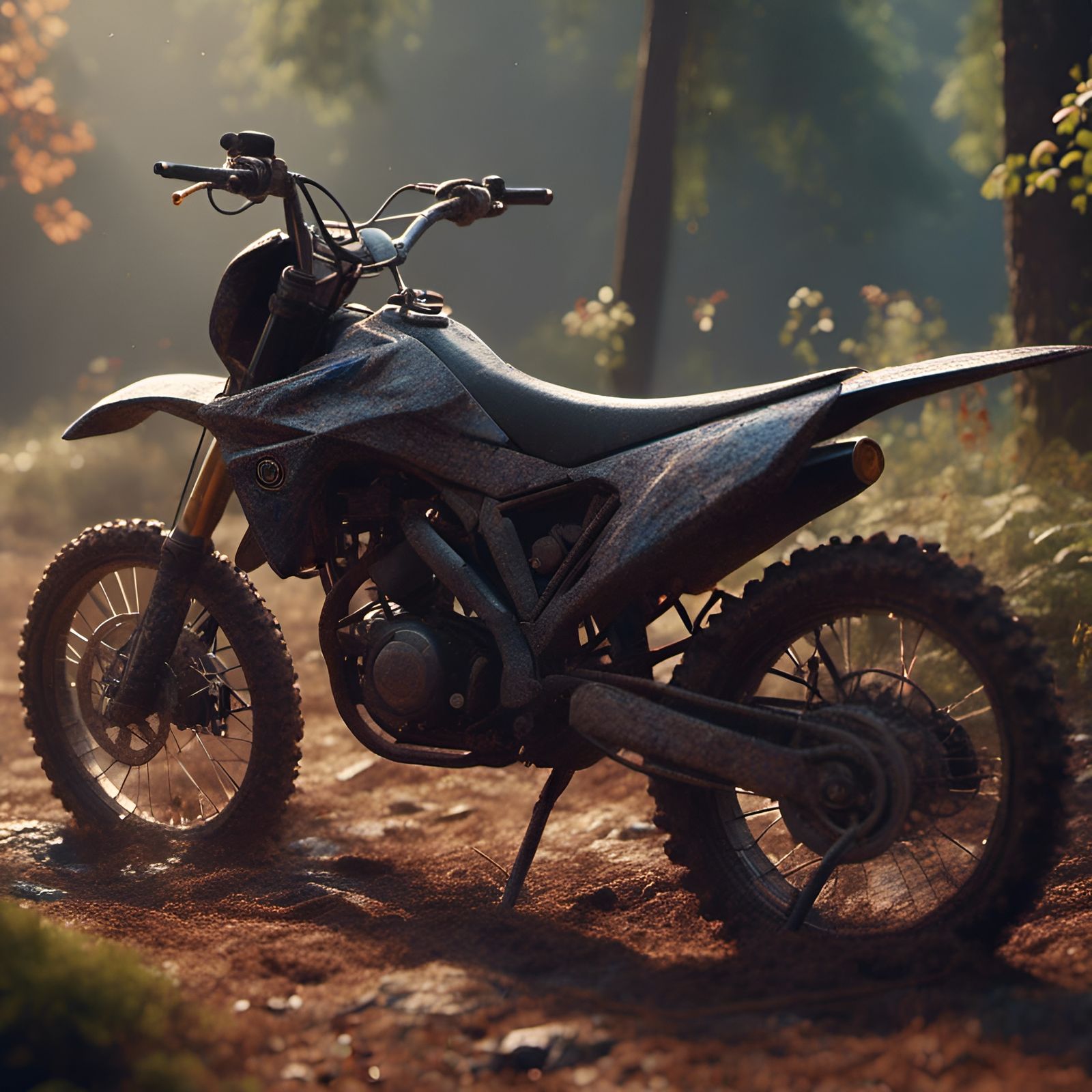 Yamaha Dirt Bike in Detailed Matte Painting Style