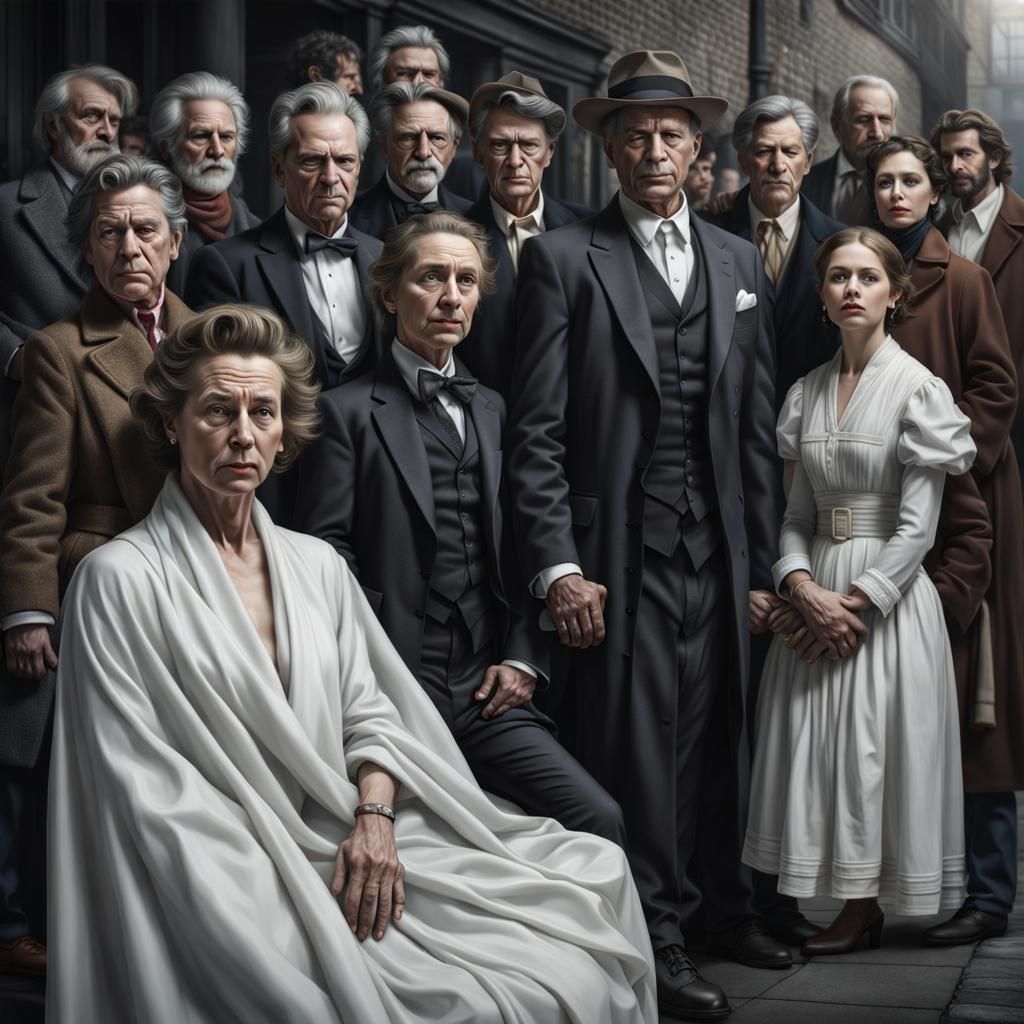 Photorealistic Portrait of People in Sunday Best