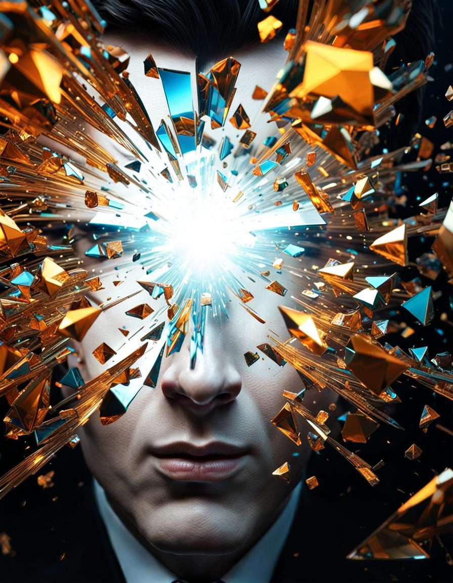 Shattered Glass Universe in Graffiti Art Style