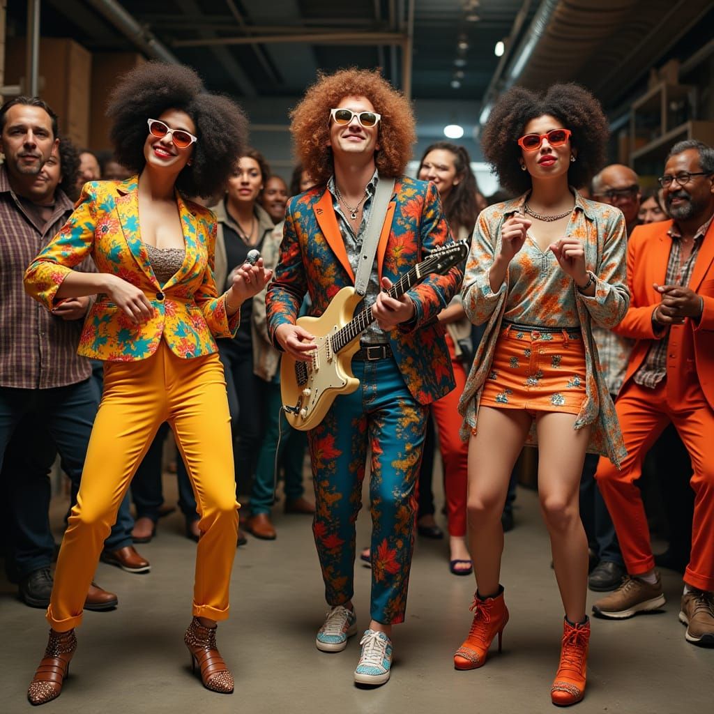 Ska Fans Party in Factory, Pop Surrealism Style