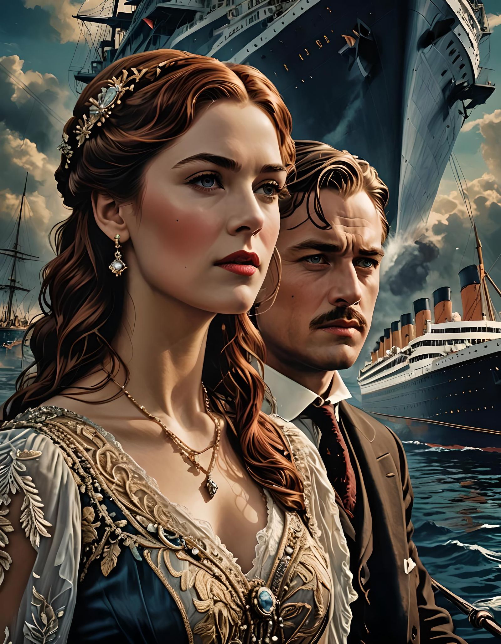 Pop art poster of the Titanic movie