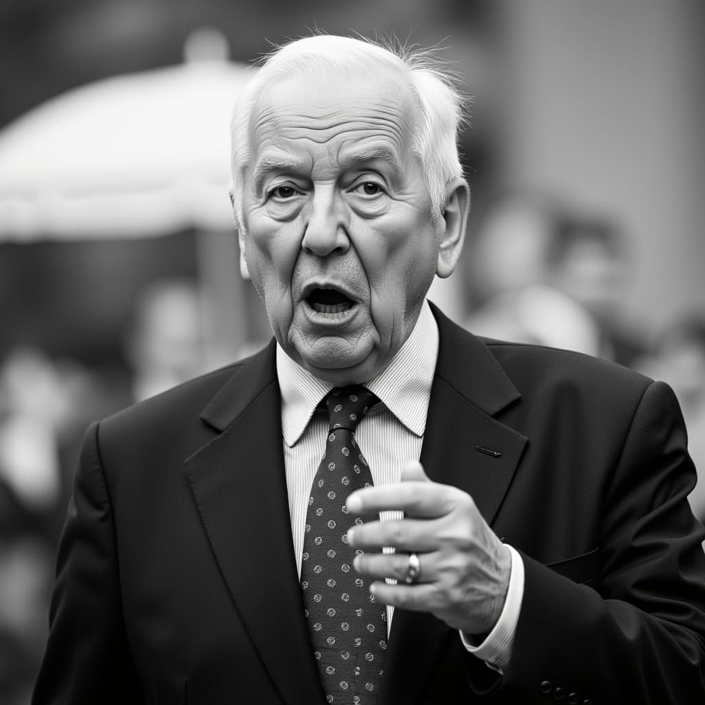 Distinguished Older Man Portrait in Black and White